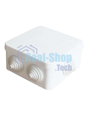 Коробка распр. ОП 84х84х45 7 выходов 3 гермоввода IP54 крышка защелкивающаяся бел. Epplast 120071