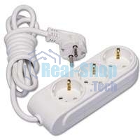 Удлинитель 3х3 м с заземл. 16А защ. шторки Makel N3210043