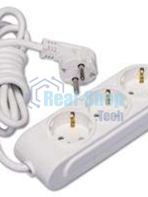 Удлинитель 3х3 м с заземл. 16А защ. шторки Makel N3210043