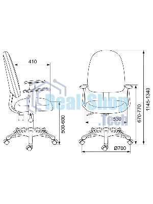 Кресло Бюрократ CH-1300/T-15-21 черный, экокожа, 120 кг, механизм качания