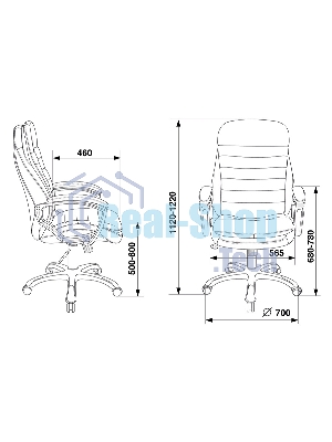 Кресло Бюрократ T-9950LT/BLACK черный, экокожа
