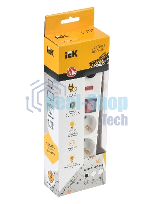 Сетевой фильтр Iek WFP10-16-03-01-N СФ-03К-выкл. 3 места 2Р + PE/1,5 метра 3х1 мм2