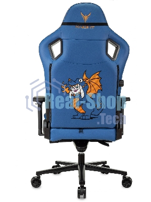 Кресло игровое Knight Craft Dragon синий эко.кожа крестов. металл