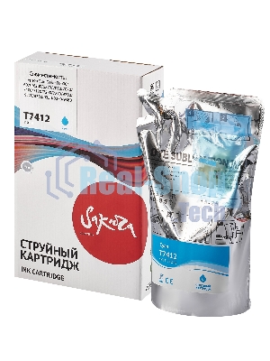 Контейнер с чернилами Sakura C13T741200 (T7412 C) для Epson, голубой, 1000 мл.