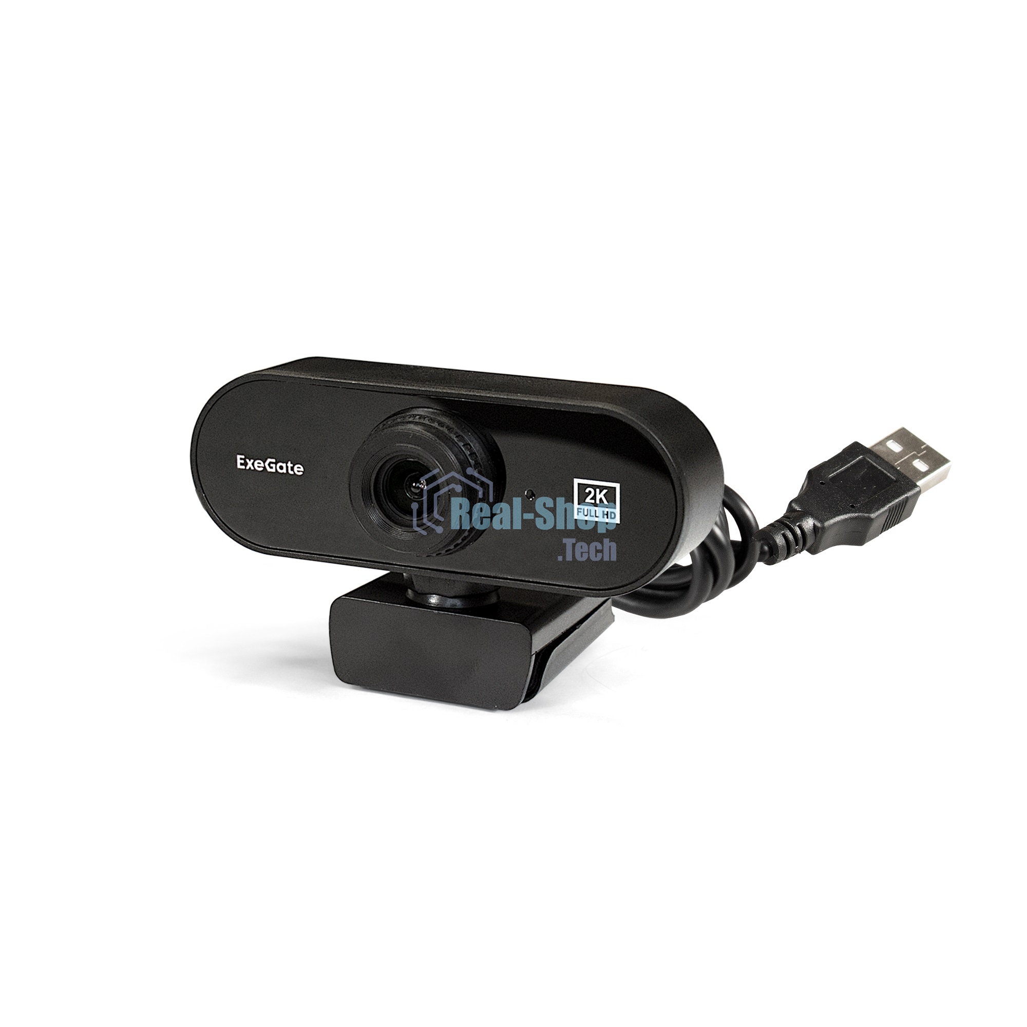 Веб-камера ExeGate Stream C940 2K (5Мп, 2560x1440, 30fps, поддержка H.264, ручной фокус, 4-линзовый объектив (стекло), микрофон с шумоподавлением, универсальное крепление, USB, кабель 1,5 м, Windows 7/8/10/11, Mac OS 10.6 и выше, Chrome OS, Android 5.0 и 