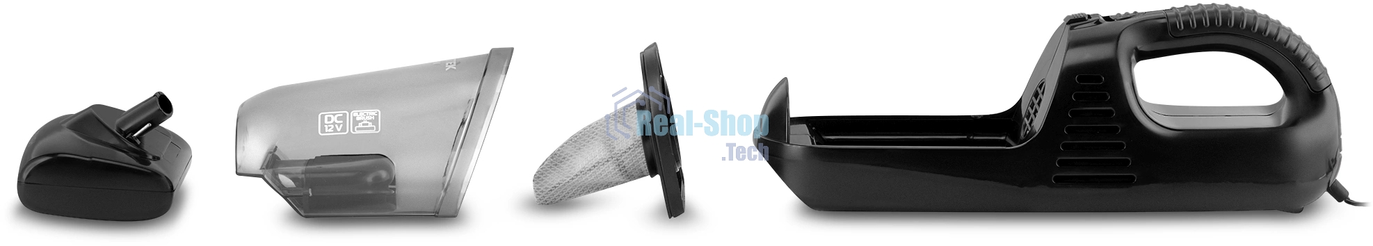 Пылесос автомобильный Vitek VT-1850(BK) 90 Вт/ Моющийся фильтр.