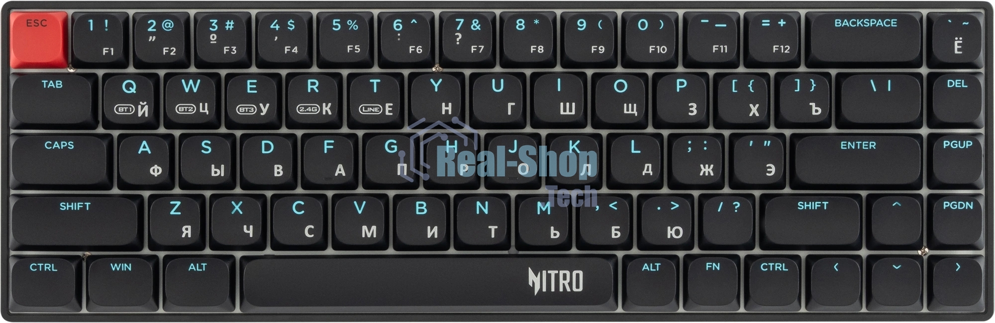 Клавиатура Acer OKR400 гибридная, USB Type-A, Bluetooth, радиоканал, чёрный