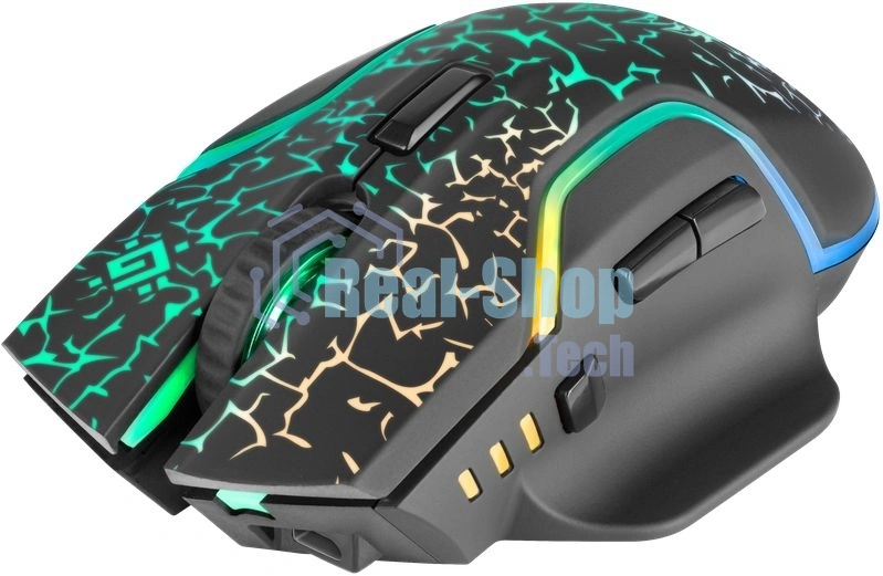 Мышь беспроводная Defender Oneshot GM-067 черный, 3200 dpi, радиоканал, USB, кнопки - 7