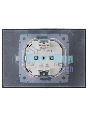 SKANDY Розетка 2-местная с кр. 16А в сб IP44 SK-R12G графит | SK-R26-16-44-K53-F | IEK