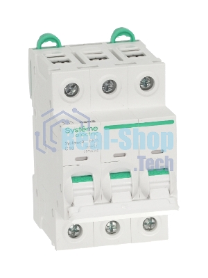 Выключатель автоматический 3П 10А характеристика C 10кA 400В Systeme Electric Systeme9 (кратно 1)