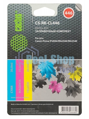 Заправочный набор Cactus CS-RK-CL446 многоцветный для Canon Pixma MG2440/MG2541 (3x30мл)