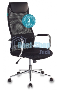 Кресло руководителя Бюрократ KB-9N/BLACK черный TW-01 TW-11 сетка крестовина хром