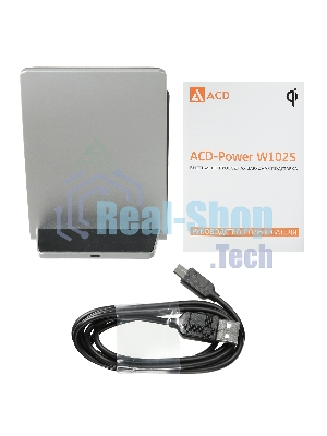 Сетевое зарядное устройство ACD-W102S-F1S 10Вт, беспроводная Qi, 2-катушки с QC, 5В/2А ~ 9В/1,8А RTL