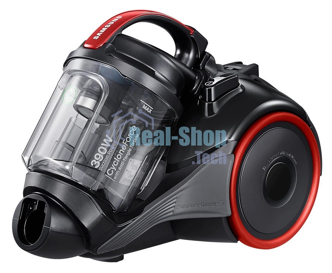 Пылесос Samsung VC15K4116VR/EV красный/черный, 390/1500 Вт, уборка сухая, пылесборник контейнер 1.3 л
