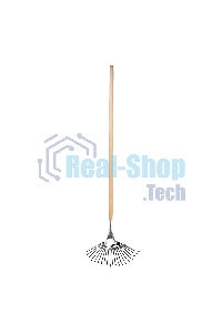 Грабли Сибртех веерные 20 зубьев, с черенком, оксидированные, плоский зуб