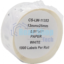 Этикетки Cactus CS-LW-11353 сег.:25x13мм черный белый 1000шт/рул Dymo Label Writer 450/4XL