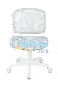Кресло детское Бюрократ CH-W296NX TW-02 светло-серый овечки, сетка/ткань, крестов. пластик, пластик белый