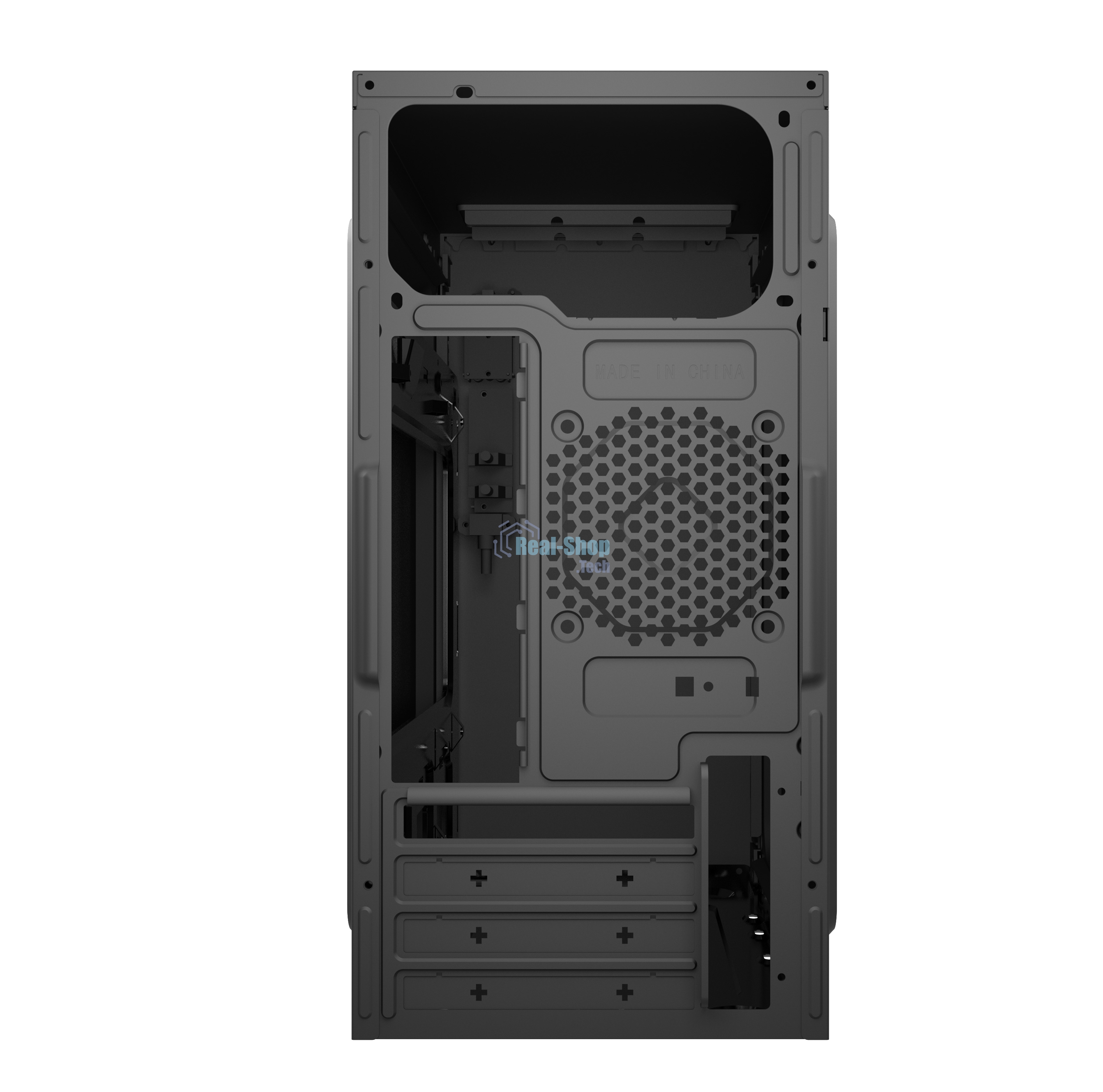 Компьютерный корпус с блоком питания 450Вт. Case Forza mATX, 450W, 2xUSB 2.0, Black, w/o FAN, 8 см fan PSU, power cord