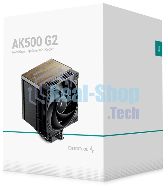 Кулер для процессора DEEPCOOL AK500 G2 LGA1851/1700/1200/115X/AM5/AM4 (9шт/кор, TDP 240W, PWM, Fan 120мм, 5 тепл. трубок, Copper Base, Wood-grain top cover, черный) RET (R-AK500G2-BKNNMN-GJD)