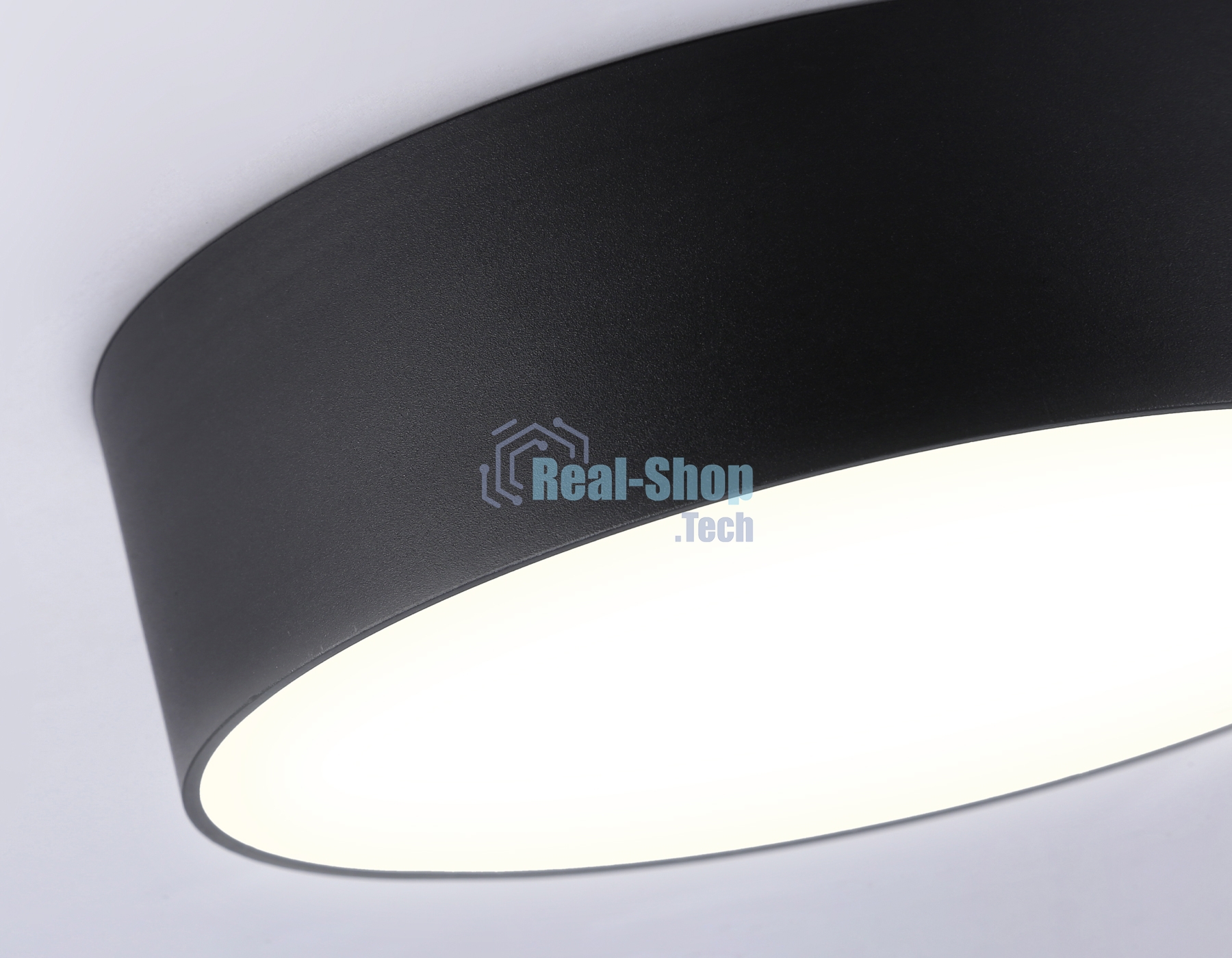 Потолочный светодиодный светильник Ambrella light FV5521 BK черный LED 26W 3000K D220*58 (Без ПДУ)