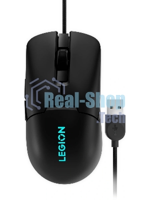 Мышь проводная Lenovo Legion M300s черный, 8000 dpi, USB, кнопки - 6