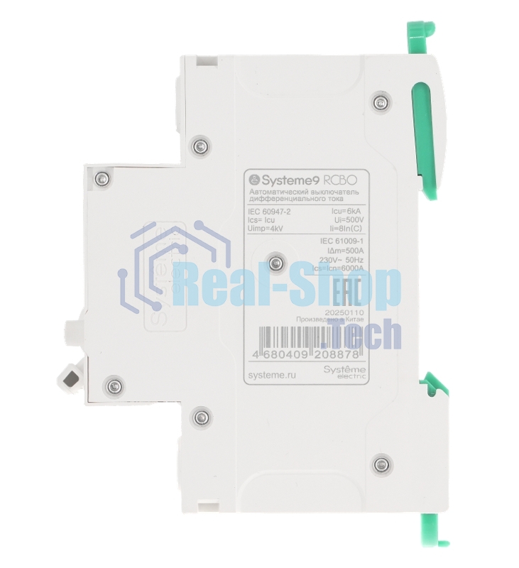 Автоматический выключатель дифф. тока (АВДТ) Systeme Electric S9D55616 Systeme9 1P+N C 16A 6kA 10мА Тип-A 230В