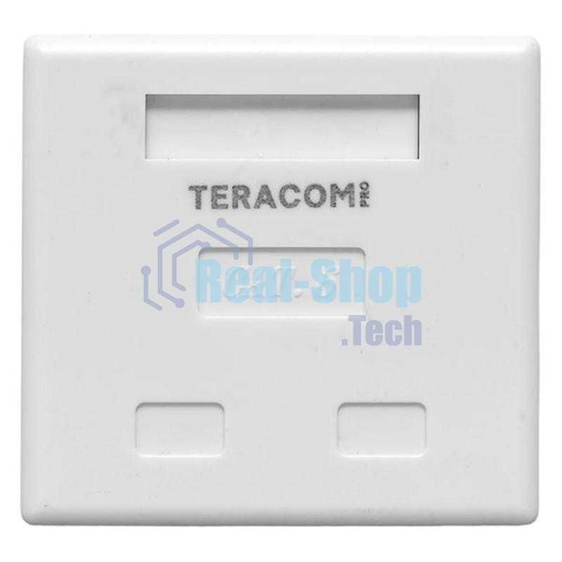 Розетка настенная TERACOM PRO Cat.6 неэкранированная 2 порта RJ-45 Dual IDC белая