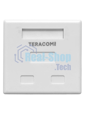 Розетка настенная TERACOM PRO Cat.6 неэкранированная 2 порта RJ-45 Dual IDC белая