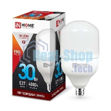 Лампа светодиодная LED-HP-PRO 30Вт 230В 4000К E27 2700лм IN HOME 4690612031071 Лампа светодиодная LED-HP-PRO 30Вт 230В 4000К E27 2700лм IN HOME 4690612031071