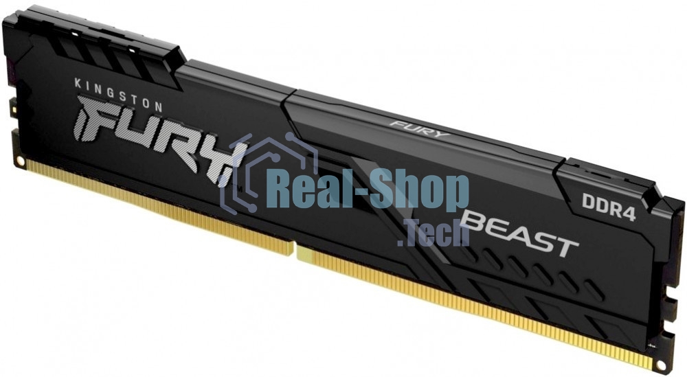 Оперативная память Kingston Fury Beast, 8GB (1x8GB), DDR4, 3200MHz, CL16, DIMM, с радиатором, черный