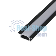 Комплект врезного алюминиевого профиля с рассеивателем Rexant 22х6 мм, 1 м, черный