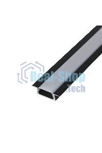 Комплект врезного алюминиевого профиля с рассеивателем Rexant 22х6 мм, 1 м, черный