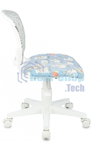 Кресло детское Бюрократ CH-W296NX TW-02 светло-серый овечки, сетка/ткань, крестов. пластик, пластик белый