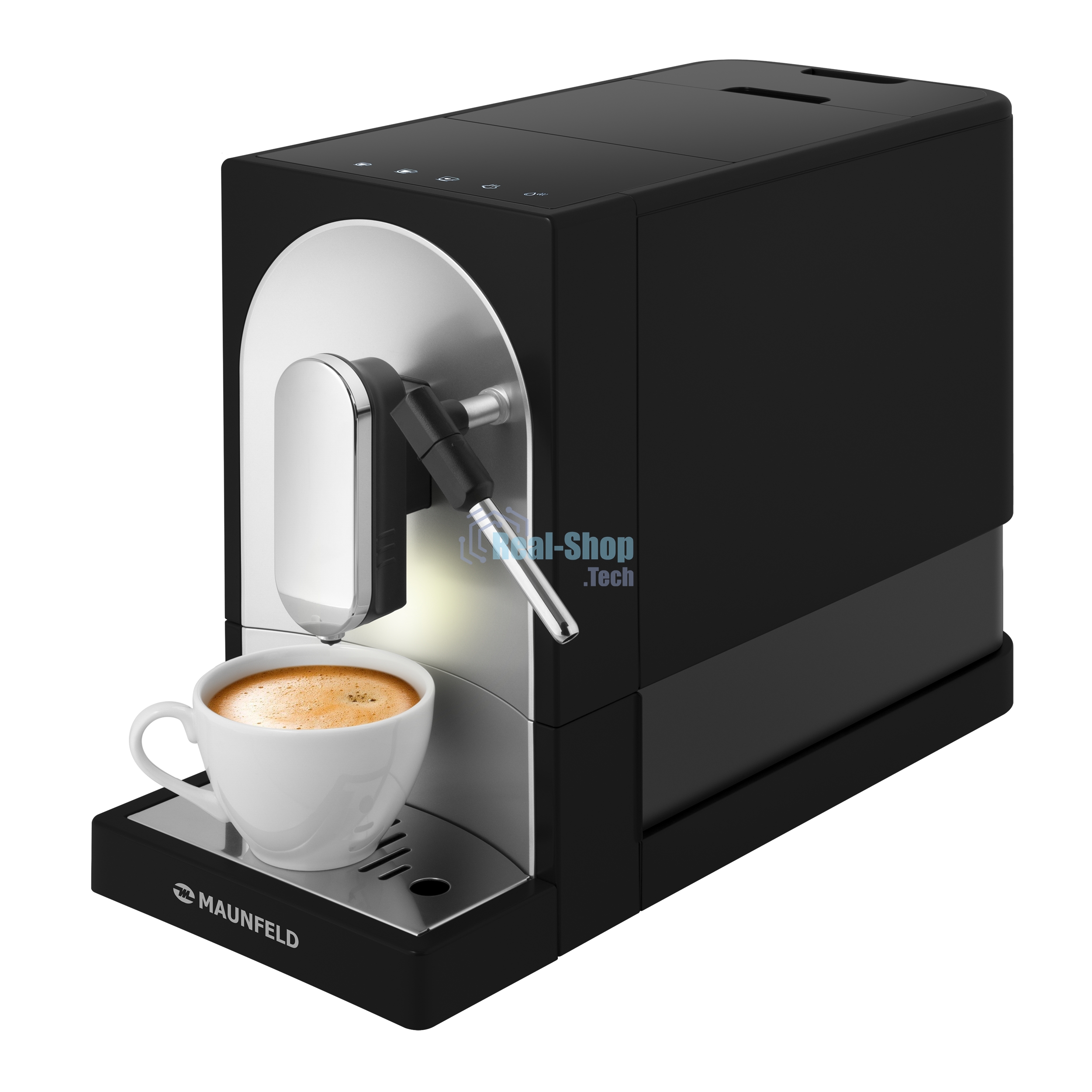 Кофемашина автоматическая Maunfeld MF-A7021BK черный, исп. кофе - зерновой, 1,1 л, 1470 Вт, 19 бар