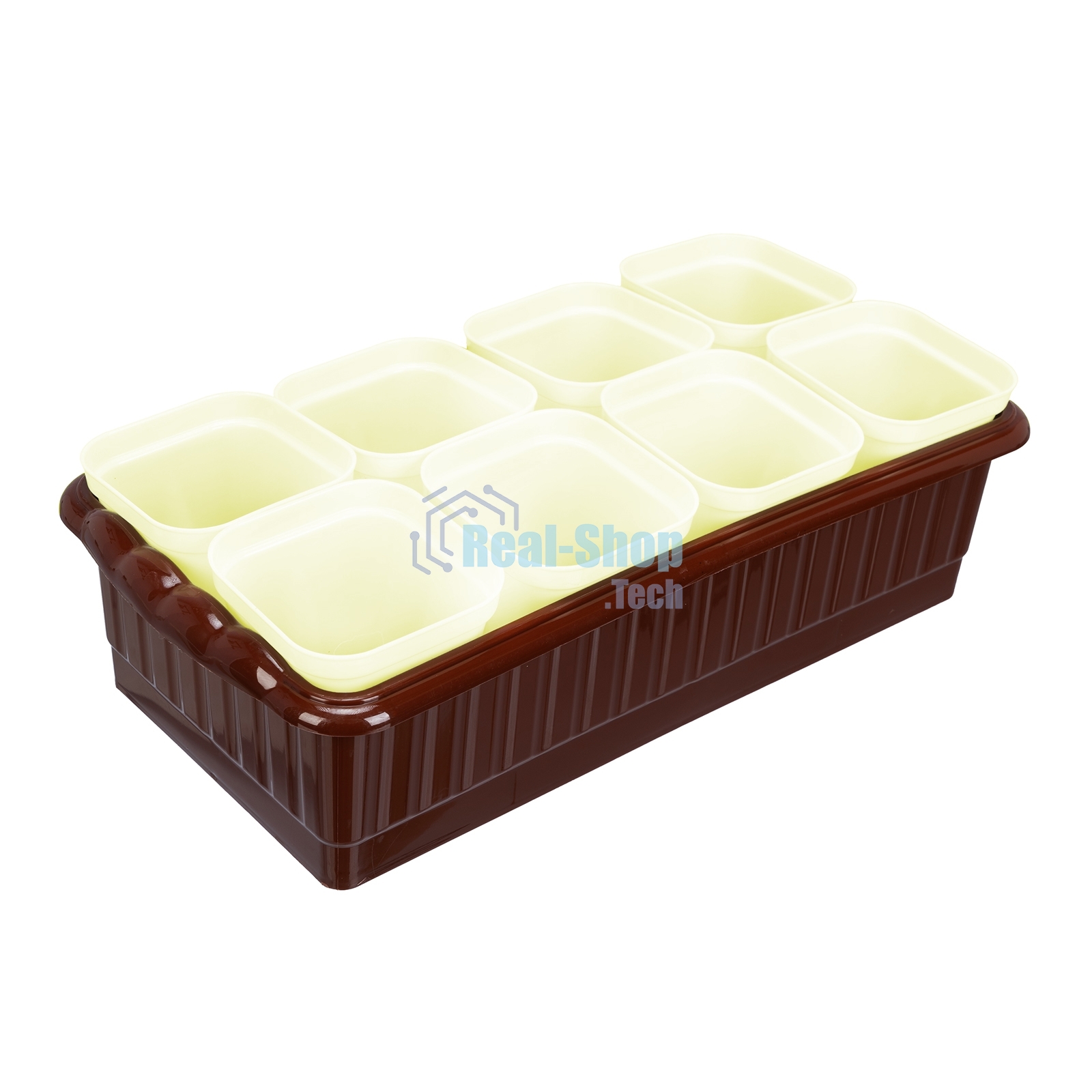 Набор для рассады Palisad поддон 322х166х82 мм, 8 горшочков по 250 мл с выдвижным дном