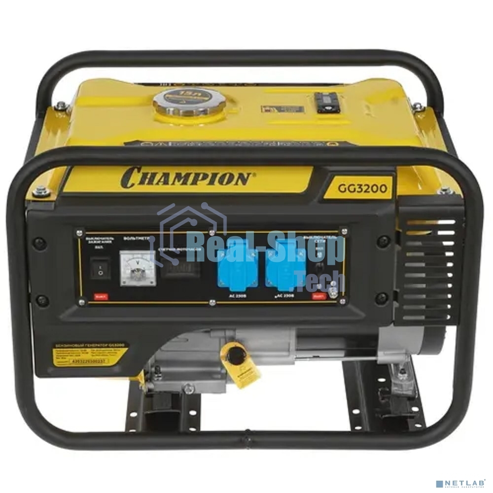 Электрогенератор бензиновый Champion GG3200, 3.5 кВт, 50 дБ, 42 кг