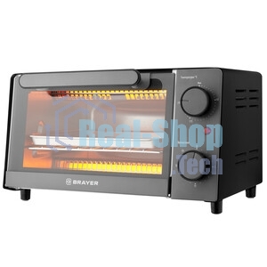 Мини-печь BRAYER BR2600 1200 Вт, 9 л, серебристый