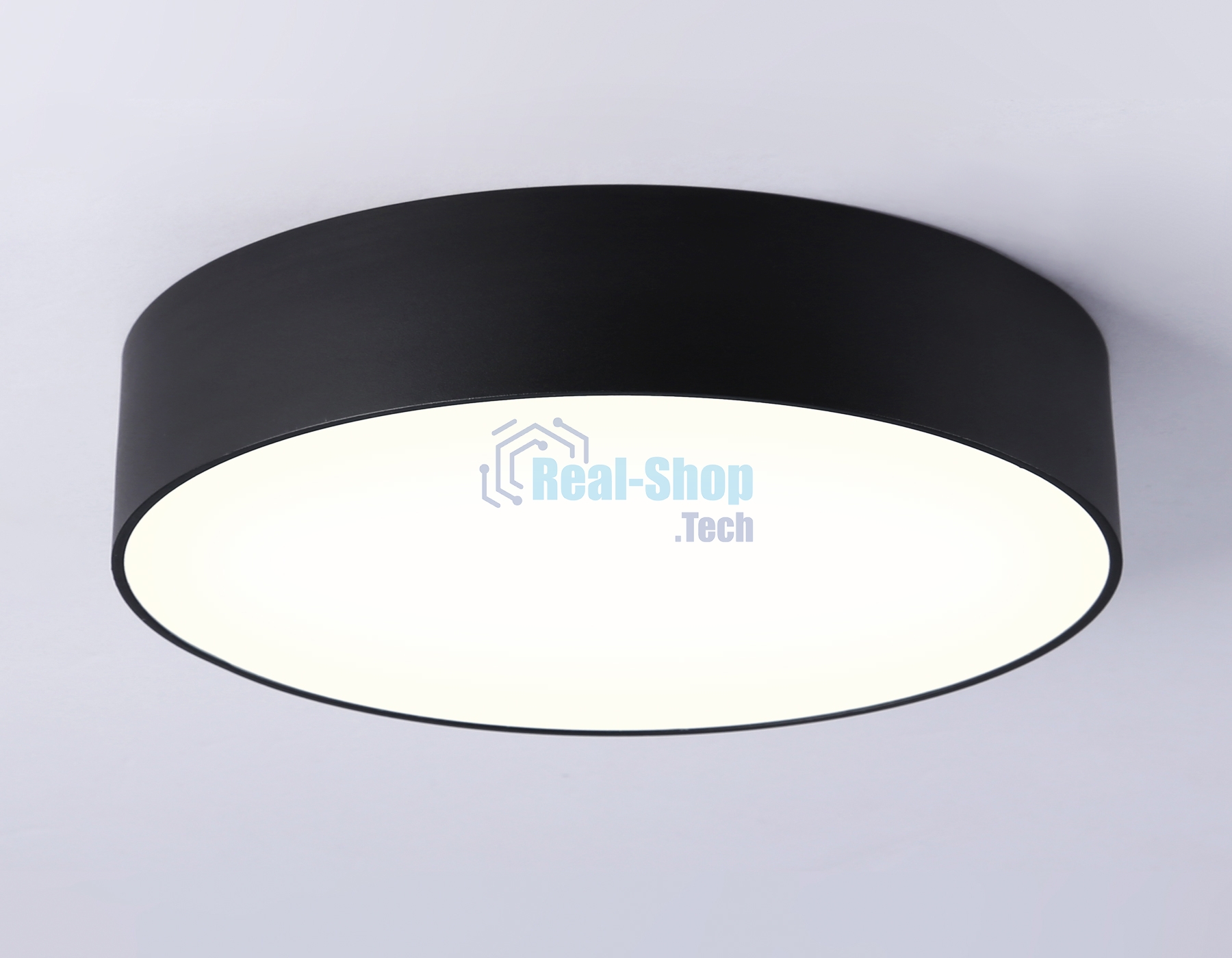 Потолочный светодиодный светильник Ambrella light FV5521 BK черный LED 26W 3000K D220*58 (Без ПДУ)