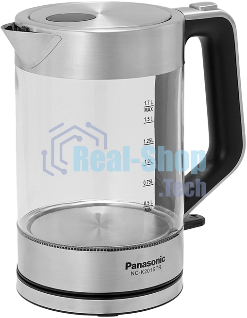 Чайник электрический Panasonic NC-K201STR 1.7л. 2200Вт серебристый корпус: стекло