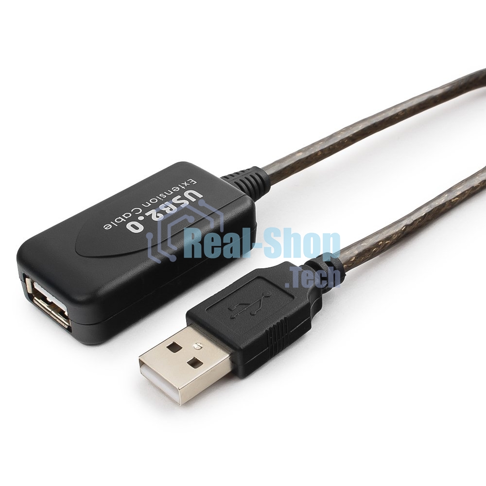 Кабель-удлинитель USB2.0 активный Gembird/Cablexpert UAE-01-5M, AM/AF, 5м