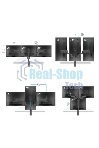 Кронштейн (держатель) ONKRON G280 для трех мониторов 13