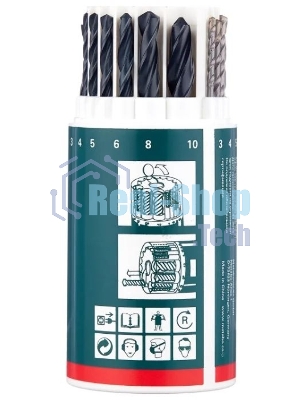 Набор 18 сверел Metabo 627190000 (камень,мет,дер 3-10 мм) пласт.кор