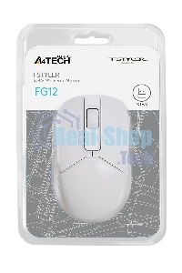 Мышь беспроводная A4Tech Fstyler FG12 белый, 1200 dpi, радиоканал, USB, кнопки - 3