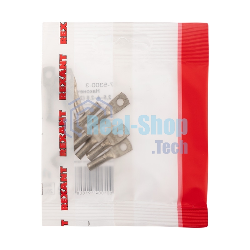 Наконечник медный луженый Rexant ТМЛ 2,5–4–2,6 (2,5мм² - Ø5мм) ГОСТ 7386-80 (в упак. 10 шт.)