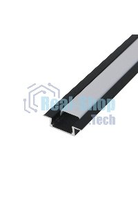 Комплект врезного алюминиевого профиля с рассеивателем Rexant 22х6 мм, 1 м, черный