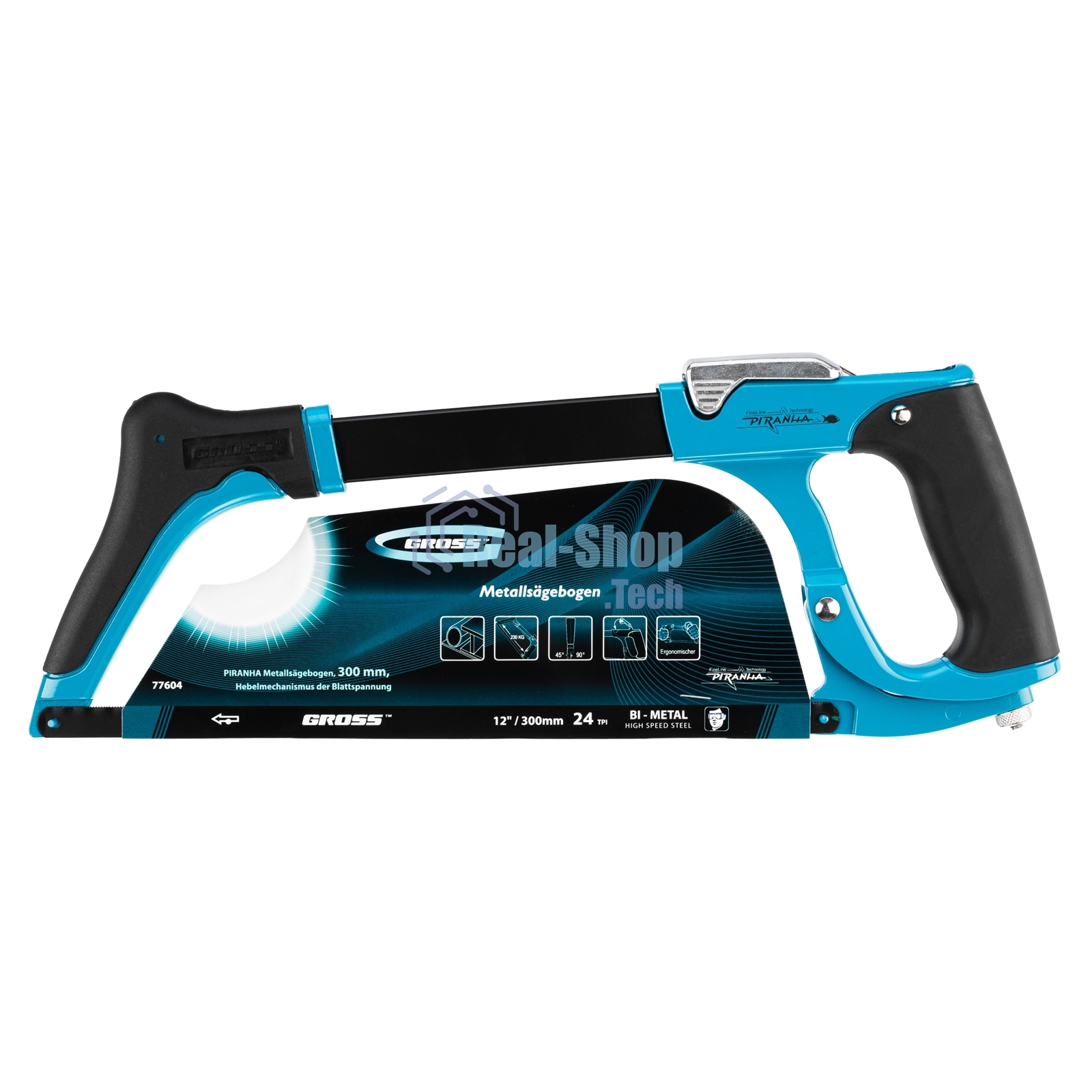 Ножовка Gross 77604 по металлу ''piranha'' 300 мм рычажный механизм натяжения полотна