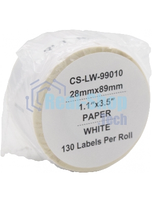 Этикетки Cactus CS-LW-99010 сег.:89x28мм черный белый 130шт/рул Dymo Label Writer 450/4XL