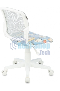 Кресло детское Бюрократ CH-W296NX TW-02 светло-серый овечки, сетка/ткань, крестов. пластик, пластик белый