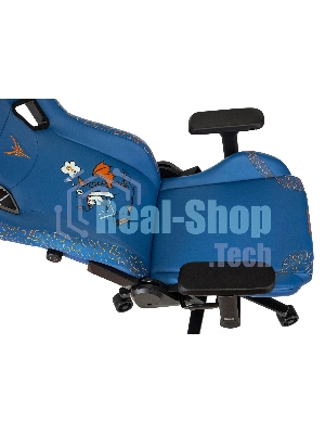 Кресло игровое Knight Craft Dragon синий эко.кожа крестов. металл