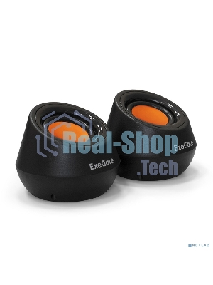 Акустическая система 2.0 ExeGate EX287060RUS Disco 130 (питание USB, 2х3Вт (6 Вт RMS), 100-20000Гц, черный/оранжевый)